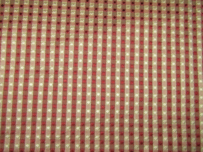 SILK TAFFETA FABRIC Pink & Cream color plaids with jacquard 54" wide TAFCJ6