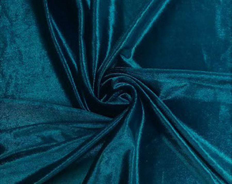 100% Chinese Plush Silk Teal Blue Velvet Fabric ~ 44&quot; wide