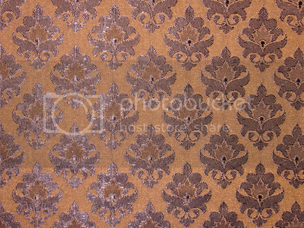 Silk Brocade Mustardy Dusty Brown & Black 44" wide BRO173[1]