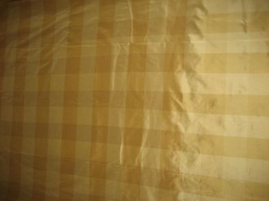 SILK TAFFETA FABRIC Olive Green Peachy orange plaids 54" wide