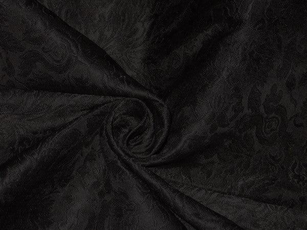 Heavy Brocade Fabric Jet Black-eveningwear BRO122[5]