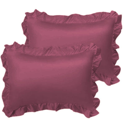 Pure silk satin pillows with fringe  ( Set of 2)