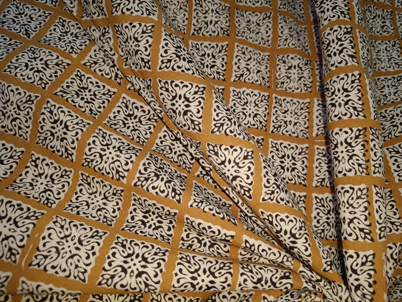 COTTON FABRIC BLOCK PRINT 54" wide