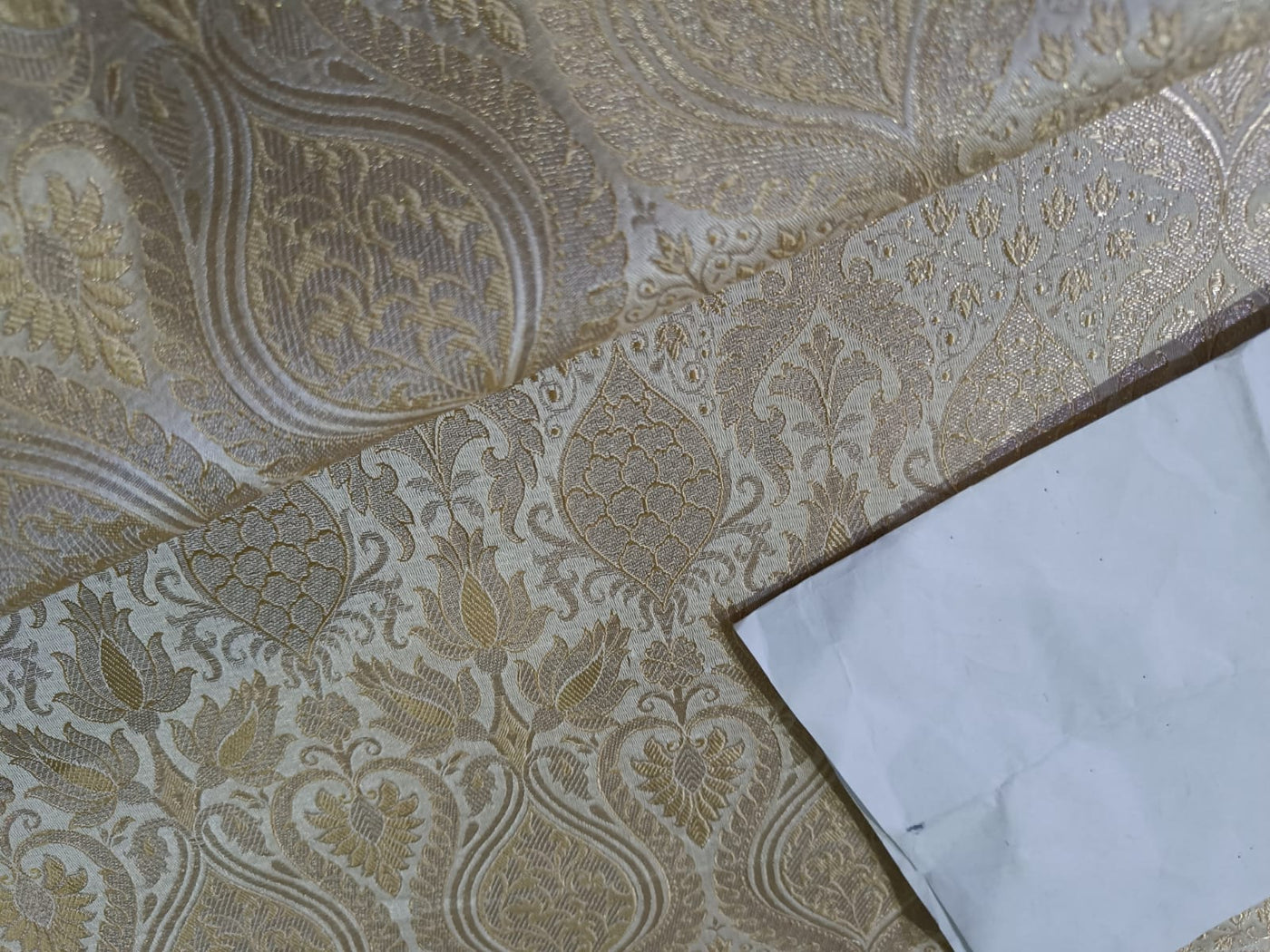 Pure Silk Brocade fabric Gold & Metallic Gold COLOR 44" wide BRO220[6]