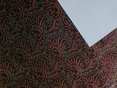 Silk Brocade jacquard fabric Red,Black & Metallic Gold COLOR 44" WIDE BRO214[3]