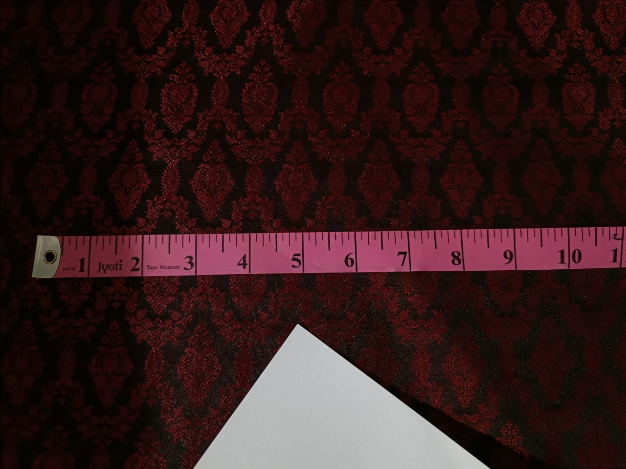 Spun Silk Brocade fabric Wine & Black Color 44" wide BRO205[4]