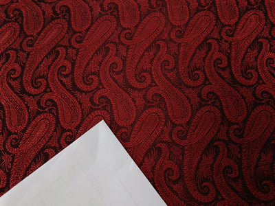 Spun Brocade Fabric Red x black color paisleys 44" wide BRO197[3]