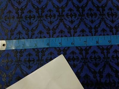 Silk Brocade Vestment Fabric Blue & Black Color 44" wide BRO174[1]