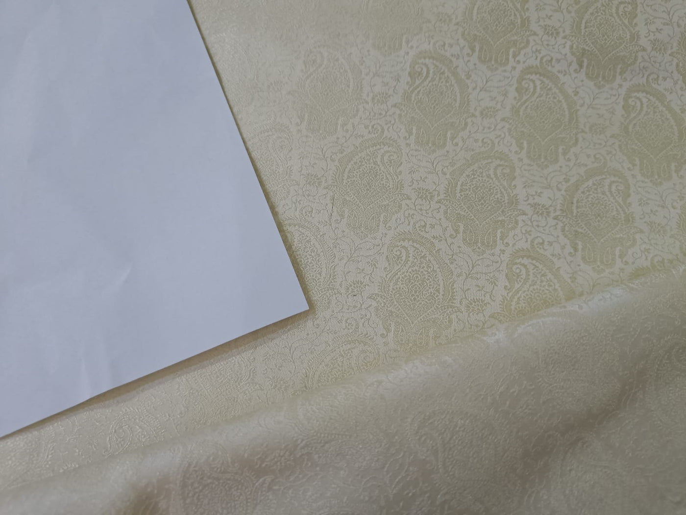 Silk Brocade Pure Cream Colour 44" wide BRO304[5]