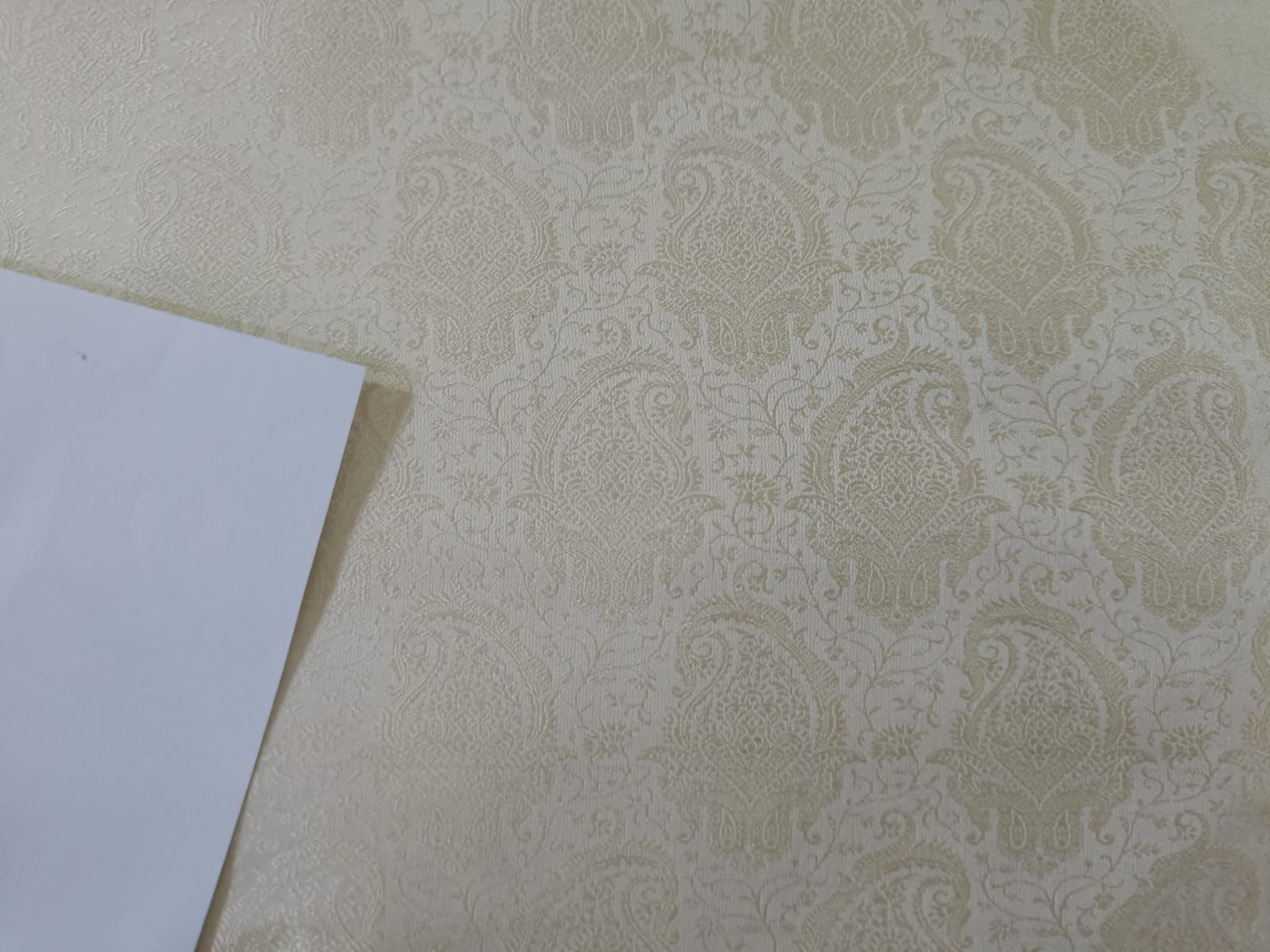 Silk Brocade Pure Cream Colour 44" wide BRO304[5]