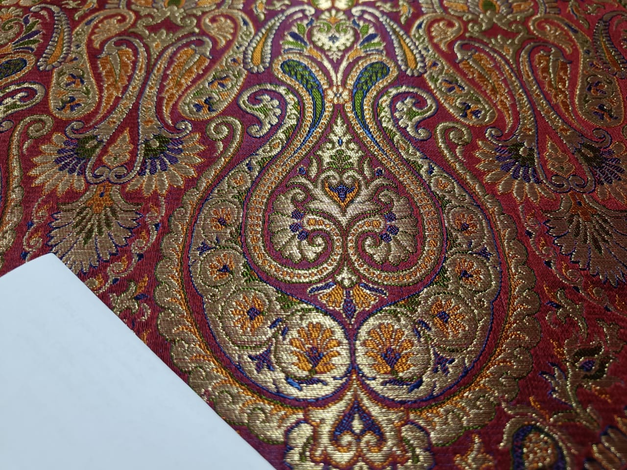 Heavy Brocade Fabric Metallic multi colour-mughal 44" wide BRO287[3]