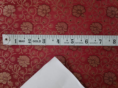 Silk Brocade Fabric Metallic Gold & Red Color 44" wide BRO269[3]