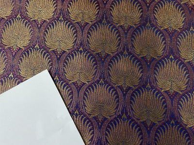 Silk Brocade Fabric Red,Blue & Metallic Gold color 44" WIDE BRO277[2]