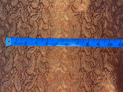 Spun Silk Brocade fabric Red,Orange & Metallic Gold Color 44" wide BRO376[1]