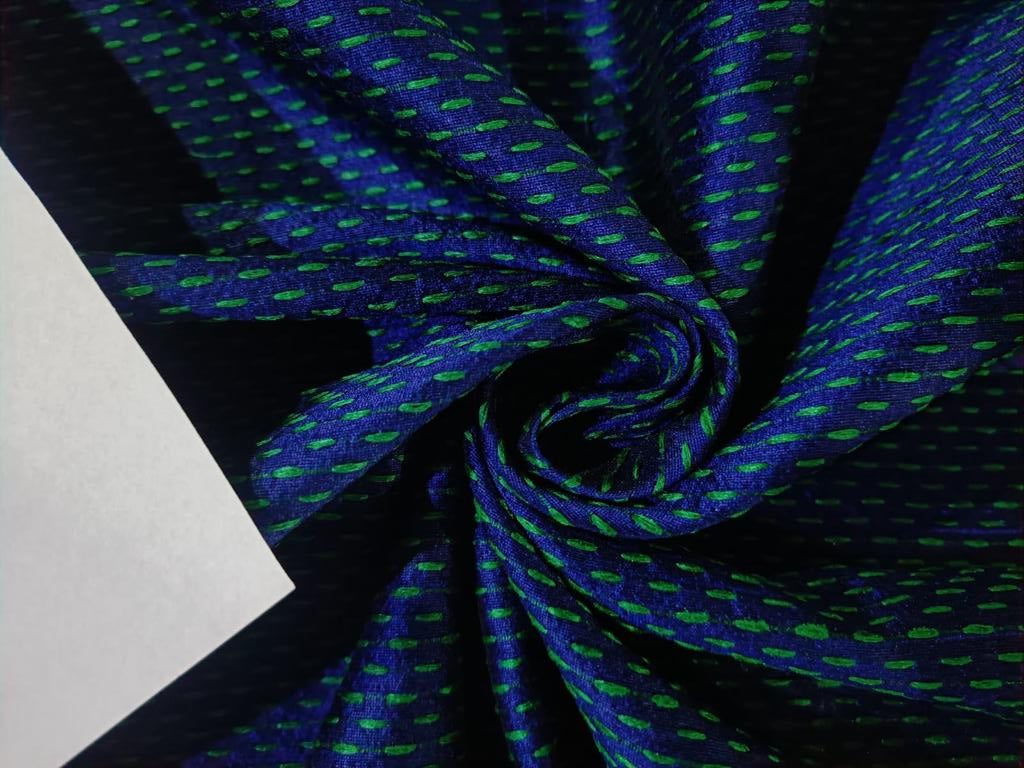 Spun SILK BROCADE FABRIC BLUE & Green COLOR 44" WIDE BRO388[5]