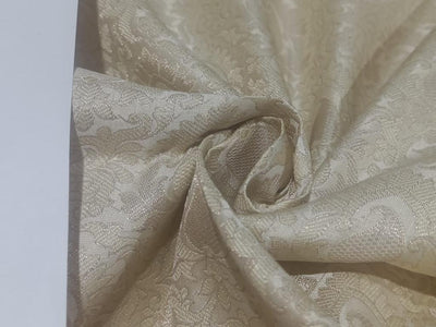 Spun Brocade Fabric Golden Cream & Metallic Gold color 44" WIDE BRO374[4]