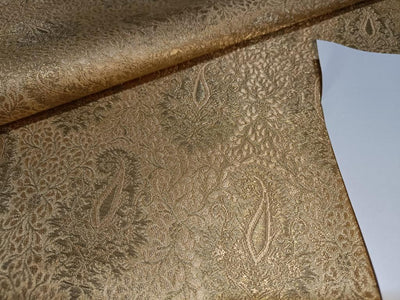 Heavy Silk Brocade Fabric Gold & Metallic Gold color 44" wide BRO368[4]