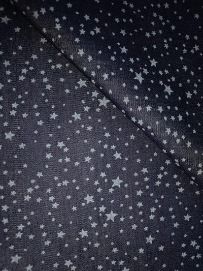 100% Cotton Denim Fabric 58" wide available in FIVE STYLES styles [ZIG ZAG / UNICORN / HEART / DENIM BLUE STARS /DINOSAUR/BLACK,BLUE STARS] [15054/55/15066-15067/15348/49]
