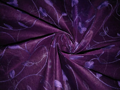 100% Cotton organdy fabric embroidered 44" wide available in [navy blue embroidery four corners and motifs wine green royal blue purple burgandy aubergine] [15552-15558]