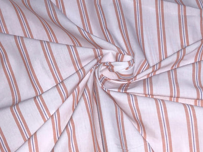 100% Cotton Poplin 58" wide peach and white stripes [17310]