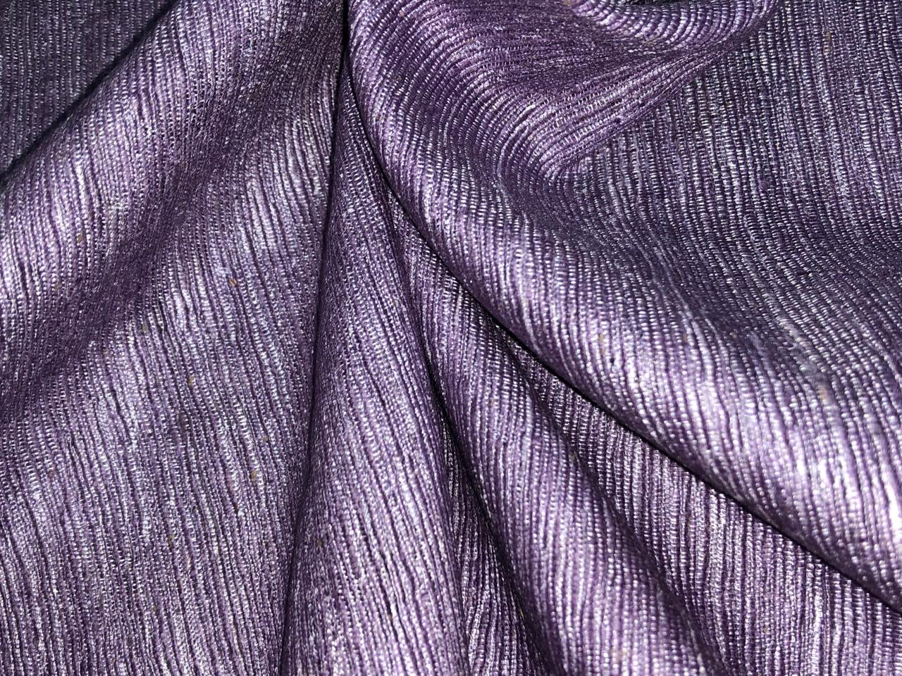 Munga x Tussar x eri silk ribbed stripe available in 3 colors charcoal, beige and purple