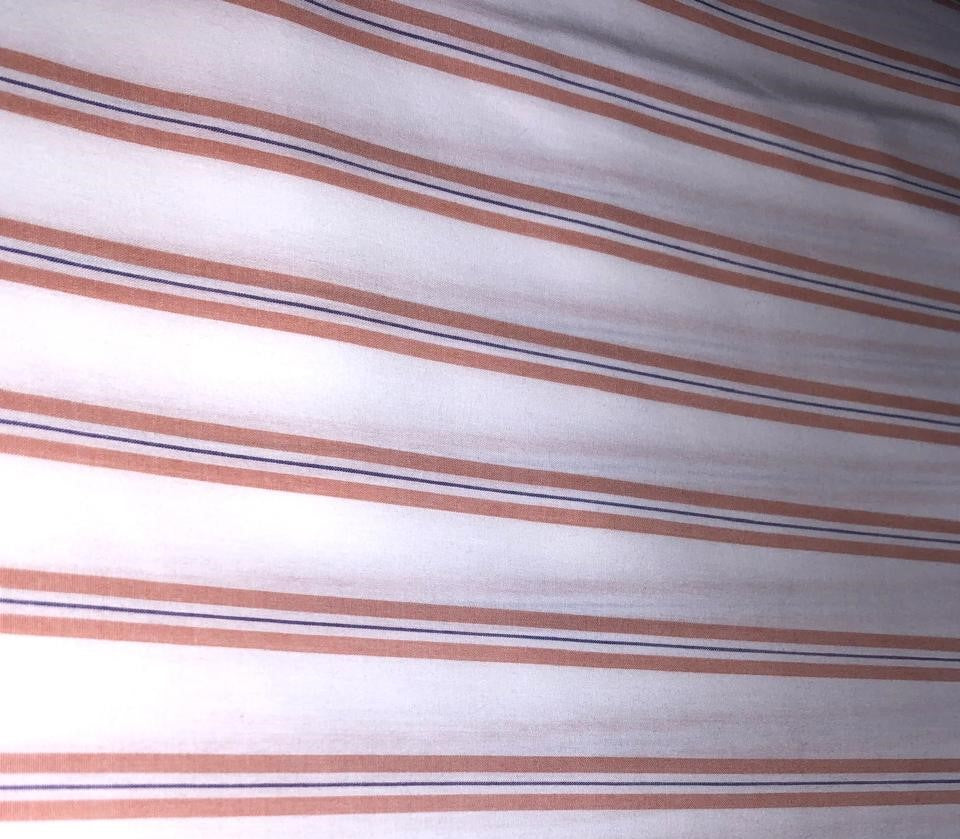 100% Cotton Poplin 58" wide peach and white stripes [17310]