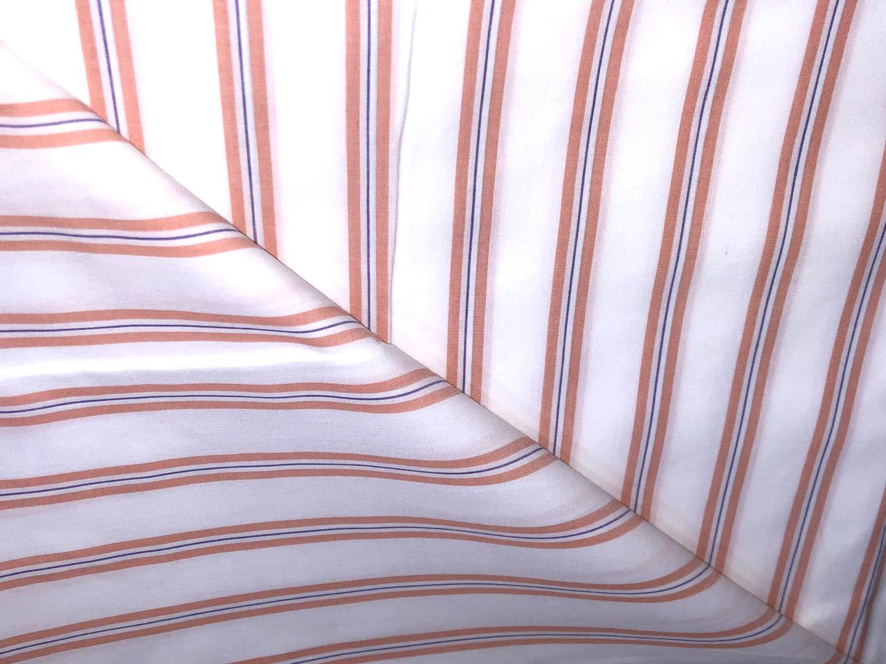 100% Cotton Poplin 58" wide peach and white stripes [17310]