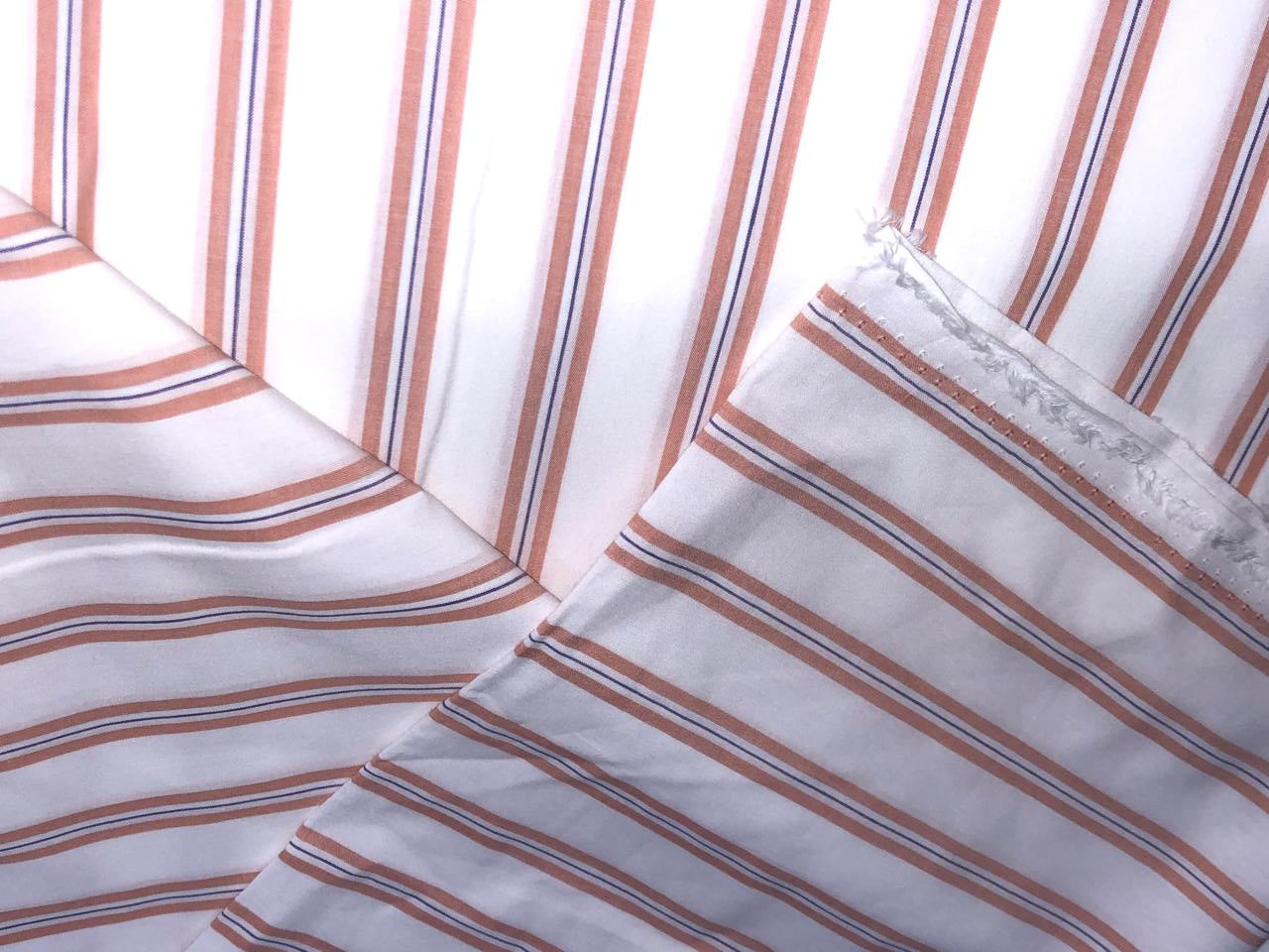100% Cotton Poplin 58" wide peach and white stripes [17310]