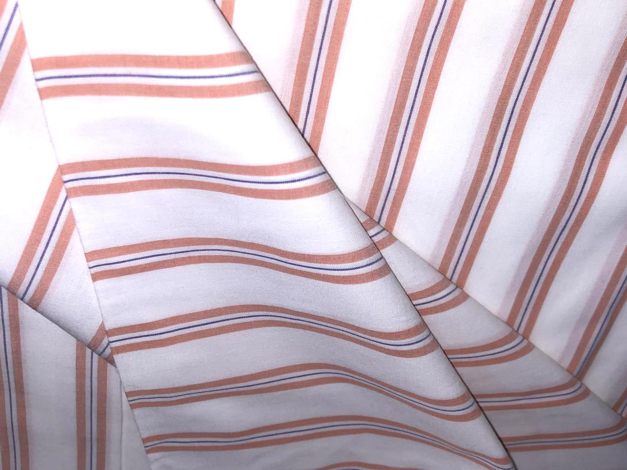100% Cotton Poplin 58" wide peach and white stripes [17310]