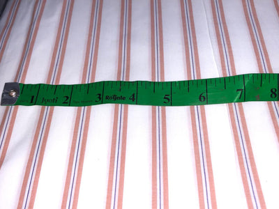 100% Cotton Poplin 58" wide peach and white stripes [17310]