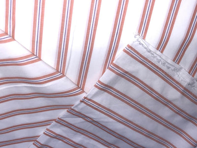 100% Cotton Poplin 58" wide peach and white stripes [17310]