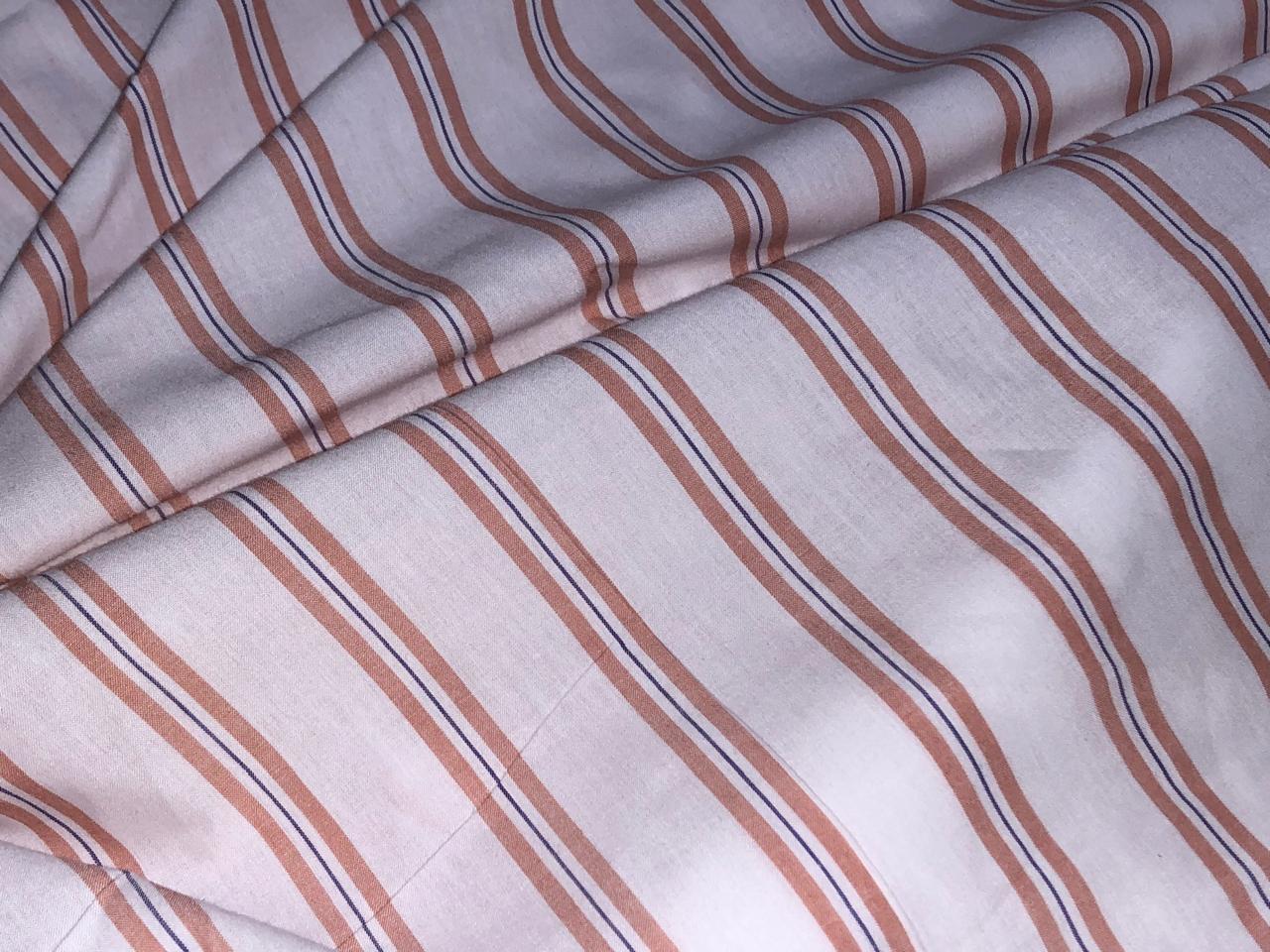 100% Cotton Poplin 58" wide peach and white stripes [17310]