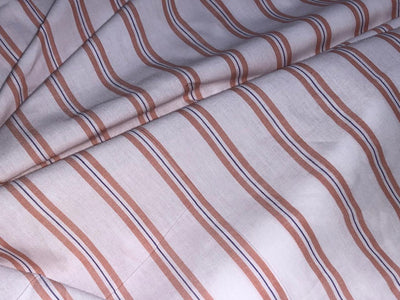 100% Cotton Poplin 58" wide peach and white stripes [17310]