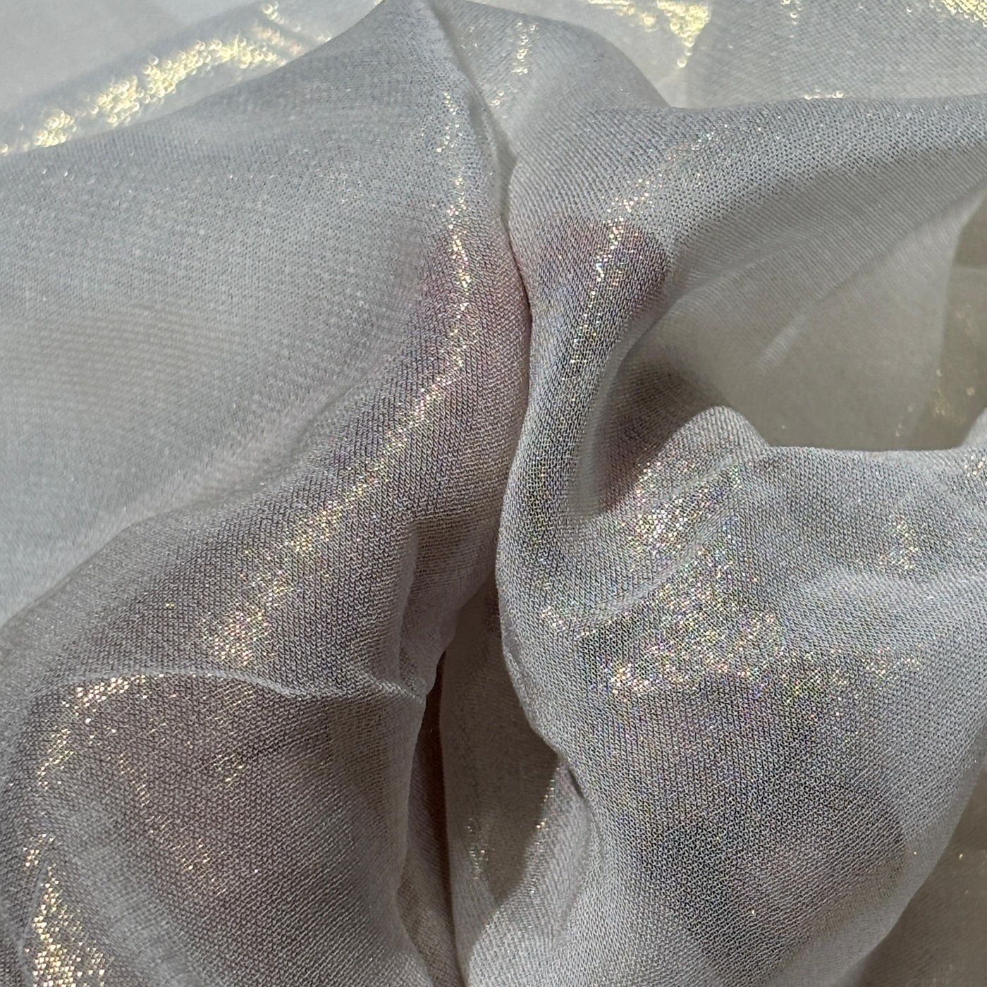 Viscose Georgette Lurex fabric 44" width available in 2 colors gold and silver [18813/14]