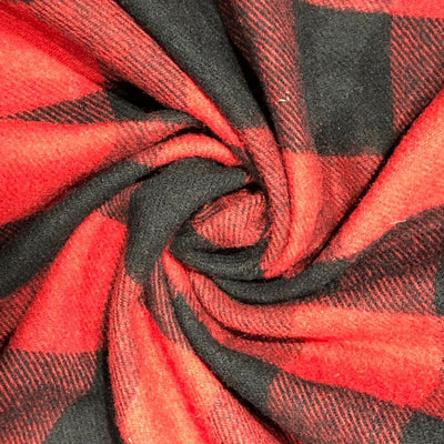 100% Wool  Fabric Red and Black plaids [17724]