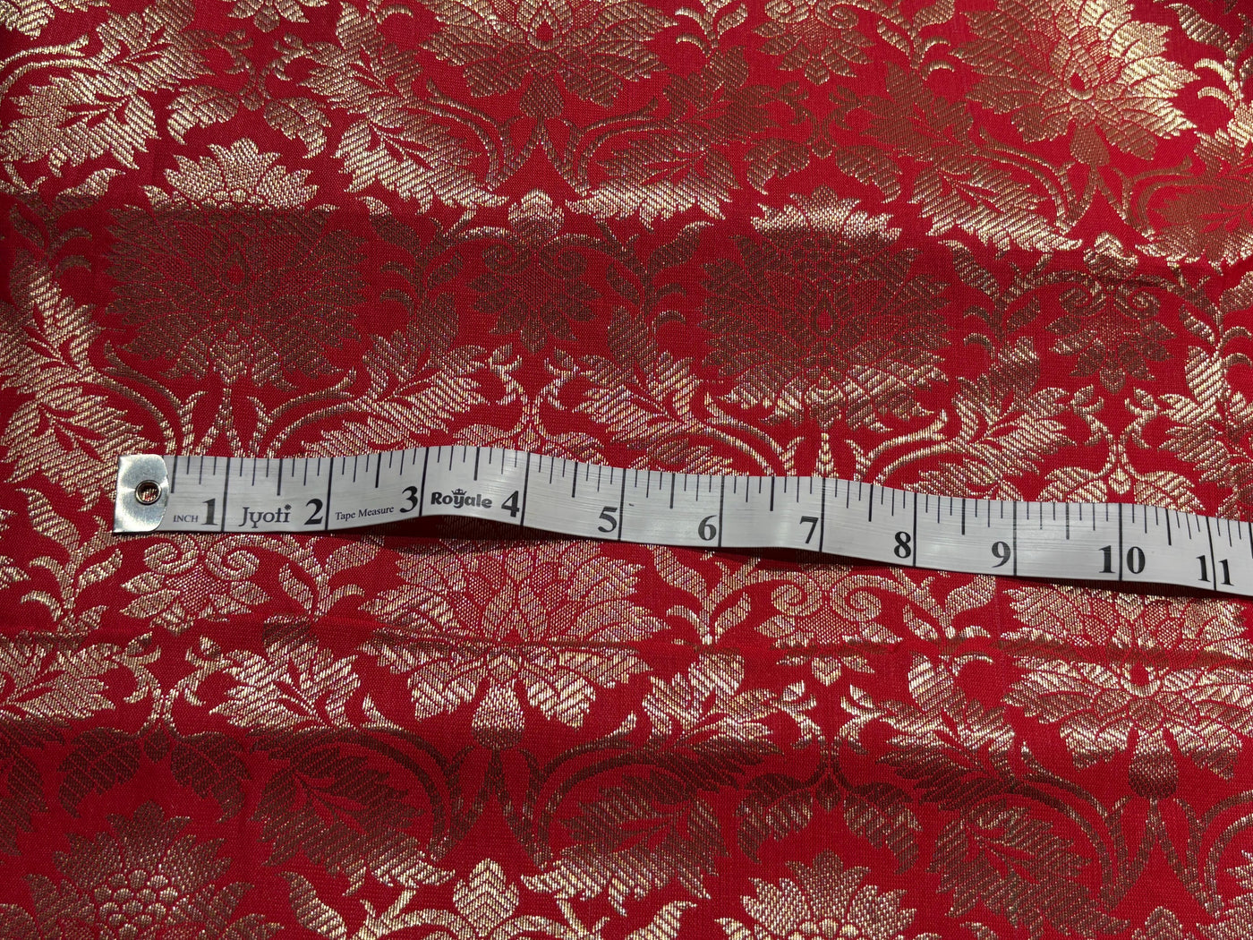 Silk Brocade fabric 44" gold  jacquard available in 2 colors red/gold and pink/white gold  BRO1063[3/4]