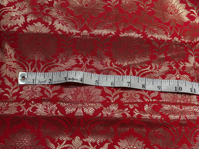 Silk Brocade fabric 44" gold  jacquard available in 2 colors red/gold and pink/white gold  BRO1063[3/4]