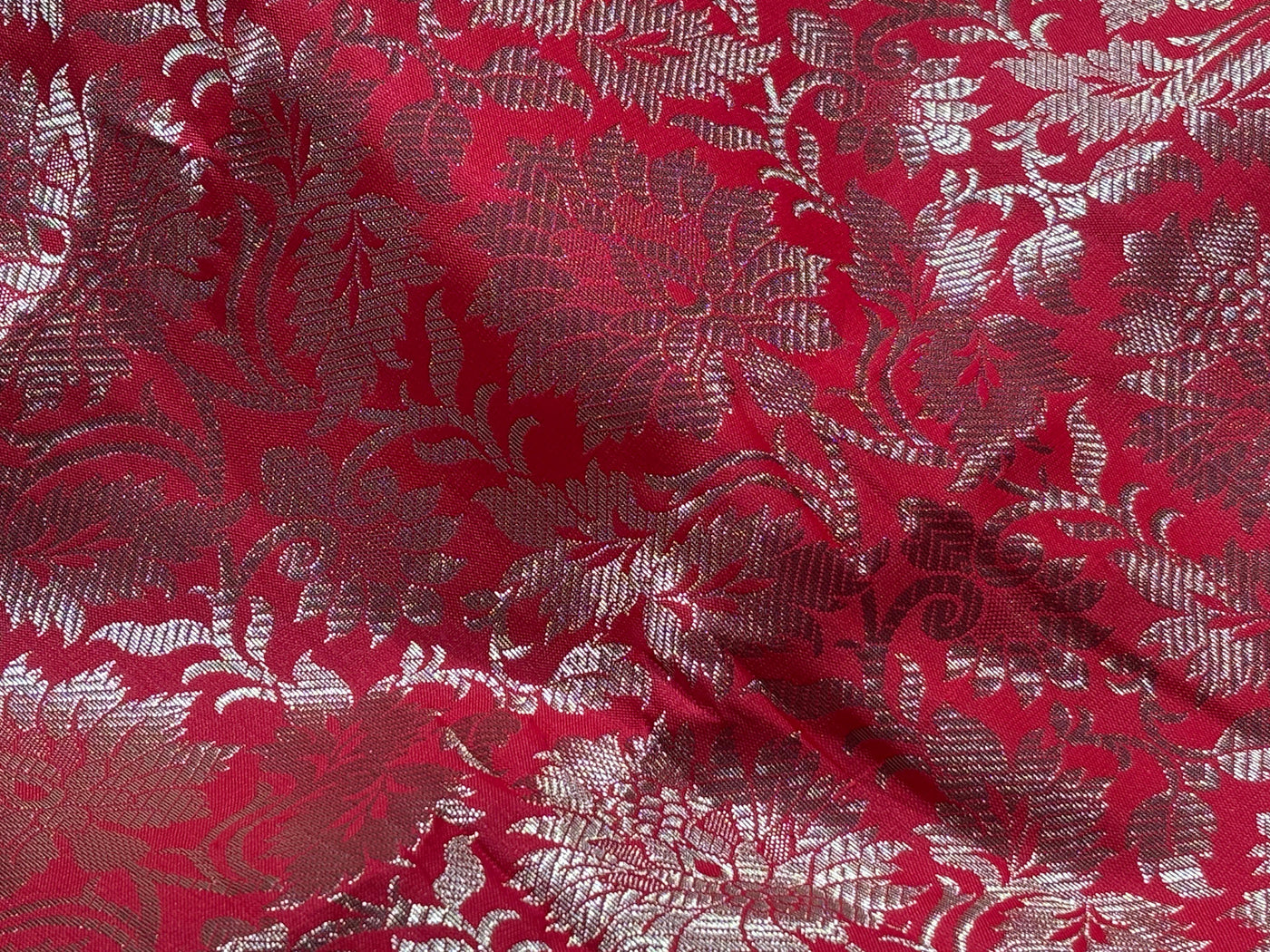 Silk Brocade fabric 44" gold  jacquard available in 2 colors red/gold and pink/white gold  BRO1063[3/4]