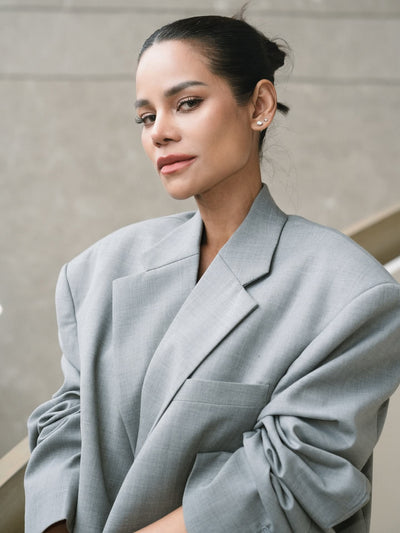 Italian Suiting blended viscose ,poly, acrylic light grey color 58" wide [17605]