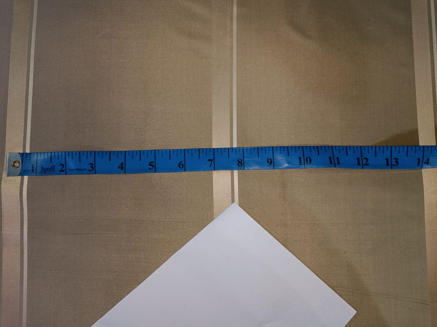 100% Silk Taffeta Fabric Shades of Beige & Cream colour with Satin Stripes 54" wide TAF#S102[2]
