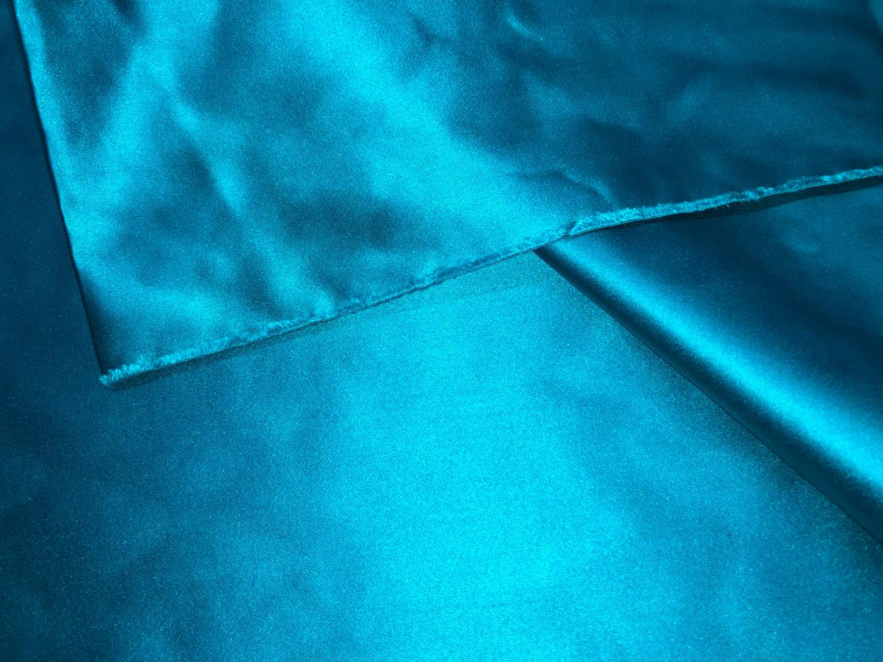100% SILK DUTCHESS SATIN 48 momme blue turquoise  54" wide [18378]