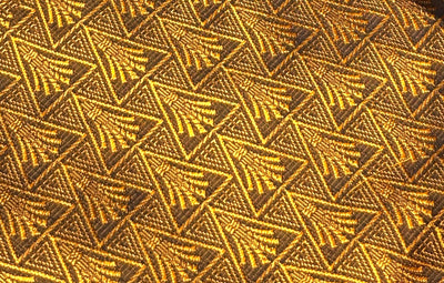 Brocade Fabric Golden Brown triangles with abstract motif Jacquard  44" BRO1029[4]