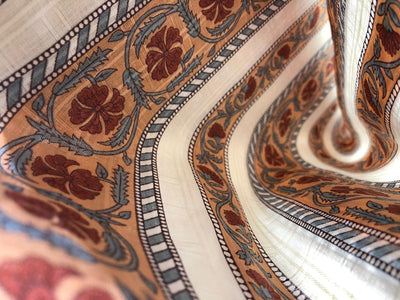 100% Cotton Satin dobby plaids block prints available in 4 different floral designs [17577/78/79/80]