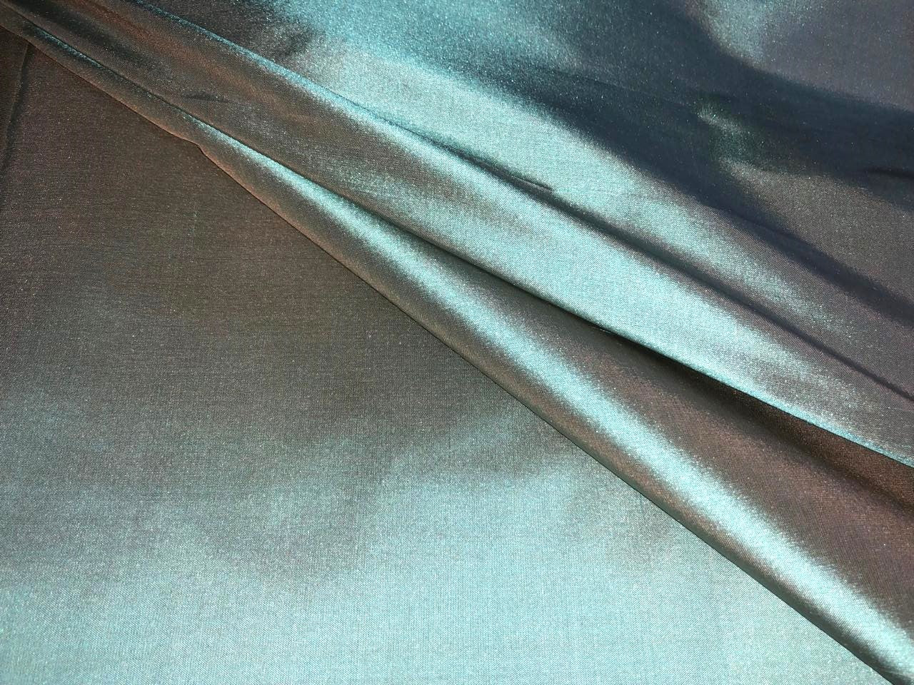 Silk Dupioni fabric sea green x blush pink  color 54" wide DUP262[1]