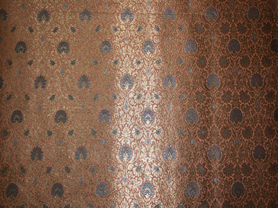 Silk Brocade fabric available in 2 colors sea green and peach orange jacquard  BRO1081[1/2]