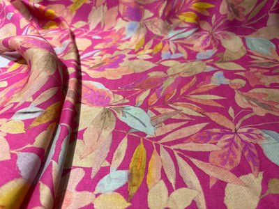 Viscose TWILL Digital Floral Print 41&quot; wide available in 2 colors NEON GREEN AND NEON PINK