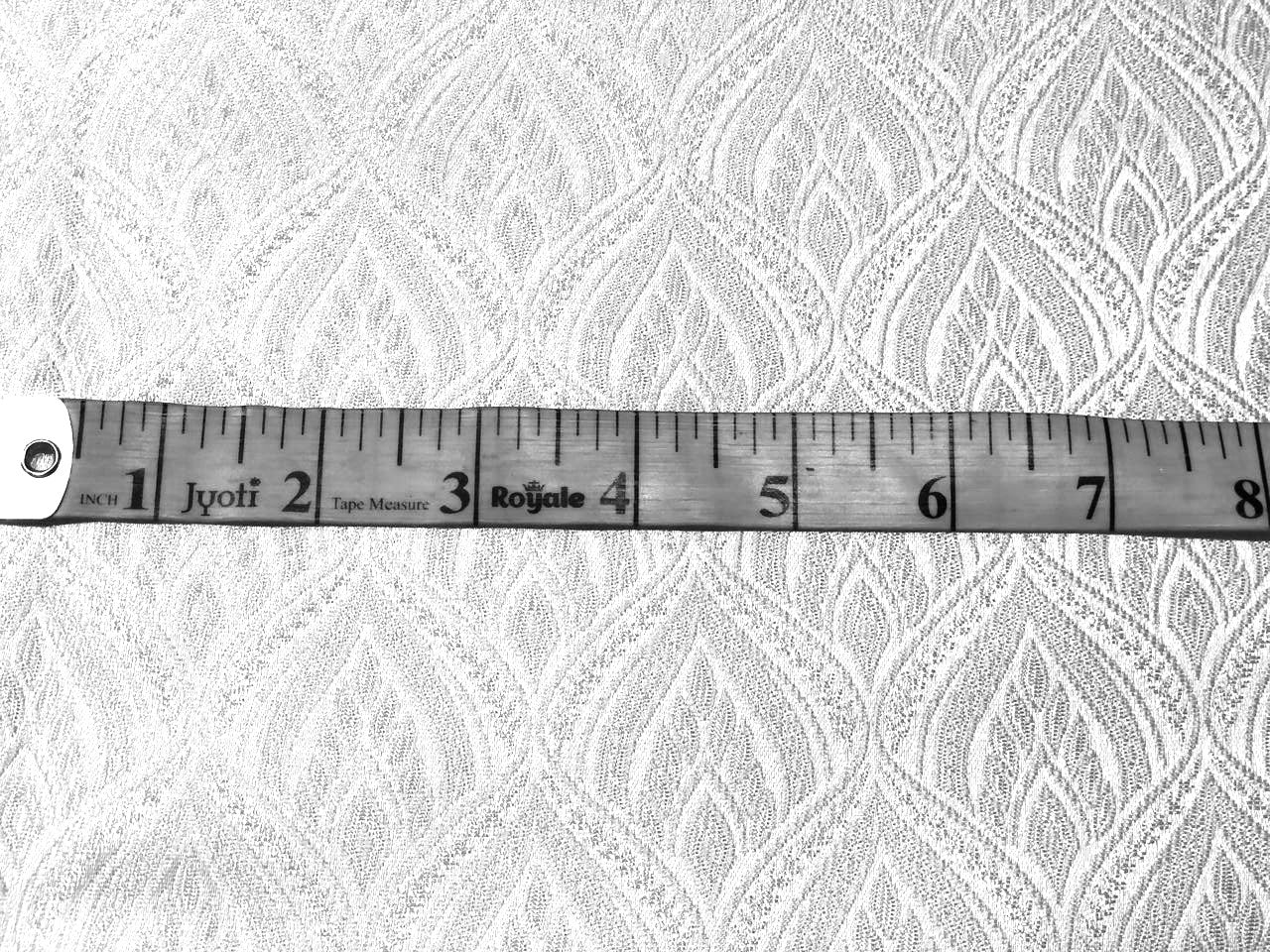 Silk Brocade fabric  white with white self geometric jacquard BRO1033[3]