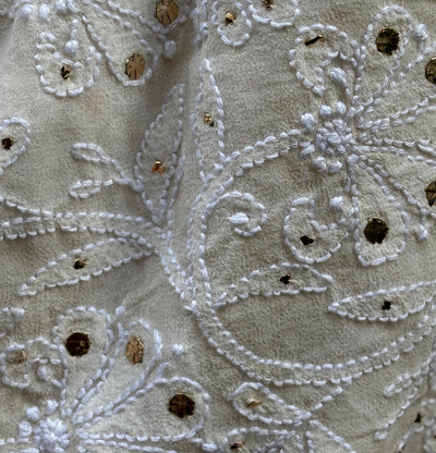 Stole with mukesh , a traditional Indian embroidery 44" wide and 3 yards long.[17686]