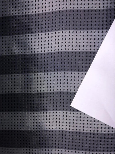 100% Silk Taffeta Jacquard Fabric  GREY jacquard stripes with black dots  54" wide TAFJACNEW14[2]