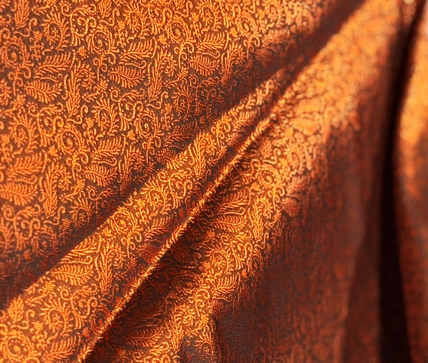 Brocade Fabric Burnt orange vines Jacquard  44" BRO1029[2]